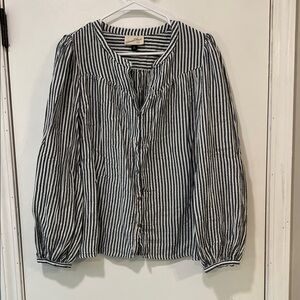 Universal Thread Navy and White Striped Blouse